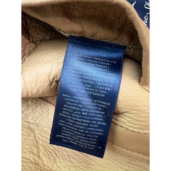 $1900 Gant Shearling & Leather Jacket Tan Men Size S/M - NEW w Tags - Picture 4 of 10